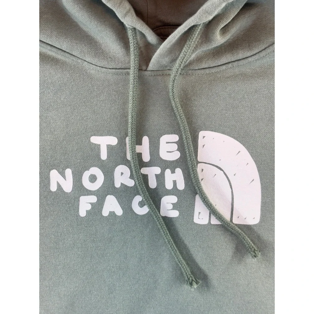 The North Face Circular Design Hoodie Sage Green Graphic Logo Pullover Mens XL
